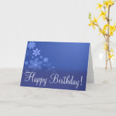 Carte Blue Floral "Carte Anniversaire" (Fleur jaune)