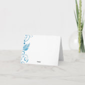 Carte Blue Floral Design Add Your Text Note Card (Dos)