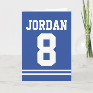 Carte Blue Football Jersey - Sports Thème Anniversaire