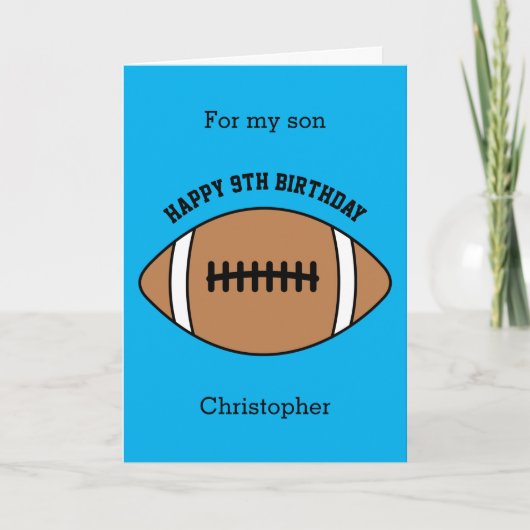Carte Blue Football Sport 9e anniversaire (Devant)