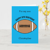 Carte Blue Football Sport 9e anniversaire (Fleur jaune)
