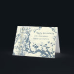 Carte Blue Friend et son anniversaire de femme<br><div class="desc">Bonne carte d'anniversaire mariage pour ami et sa femme avec de jolies fleurs de cerisiers bleus,  et verset sincère.</div>