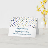 Carte Blue Gold Fille Félicitations Diplôme (Fleur jaune)