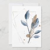 Carte Blue Gold Floral Moderne Dîner de répétition éléga (Dos)