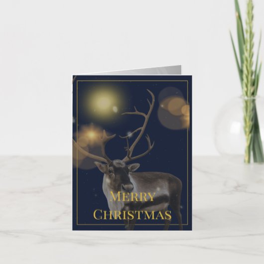 Carte Blue & Gold Holiday Greeting Card (4 Pages) (Devant)
