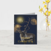 Carte Blue & Gold Holiday Greeting Card (4 Pages) (Fleur jaune)
