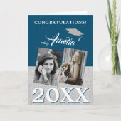 Carte Blue Graduate 2 Photo Félicitations Diplôme (Devant)