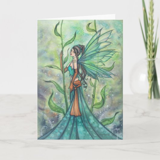 Carte Blue Green Garden Fairy Art de Molly Harrison (Devant)