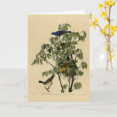Carte Blue Grosbeak de Audubon's Birds of America (Fleur jaune)