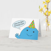 Carte Blue Guy avec Casquette de fête Joyeux anniversair (Fleur jaune)