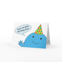 Blue Guy avec Casquette de fête Joyeux anniversair