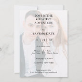 Carte Blue Heart Classic Romantic Deux Photos Mariage (Dos)