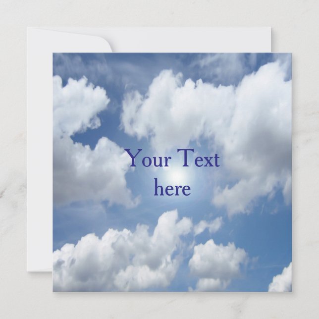 Carte Blue Heaven Nuages + vos idées (Devant)
