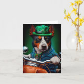 Carte Blue Heeler Chien Conduite Vélo St. Patrick's Day (Fleur jaune)
