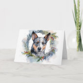 Carte Blue Heeler Christmas Wreath Festive Pup (Devant)