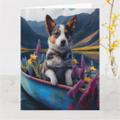 Carte Blue Heeler sur une pagaie : une aventure Pittores (Fleur jaune)