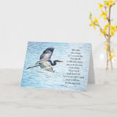 Carte Blue Heron Flying Scripture Card Psaume 139:9-10 (Fleur jaune)