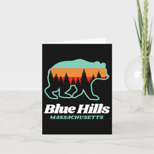 Carte Blue Hills Machusetts Ski Snowboard Ours (Devant)
