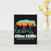 Carte Blue Hills Machusetts Ski Snowboard Ours (Fleur jaune)