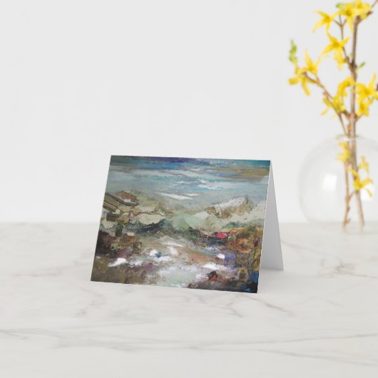 Carte Blue Horizon Notecard (Fleur jaune)
