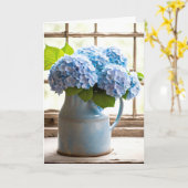 Carte Blue Hydrangea Anniversary Bouquet In Window (Fleur jaune)