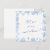 Carte Blue Hydrangea Bridesmaid Proposal Card (Devant / Derrière)