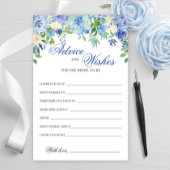 Carte Blue Hydrangea Floral Conseils et Voeux