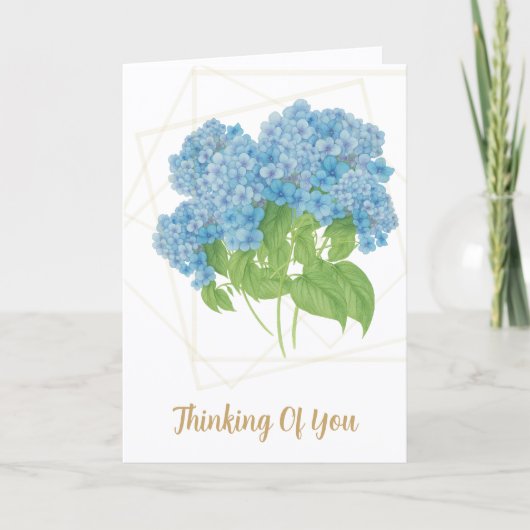 Carte Blue Hydrangea Floral | Custom Thinking of You Car (Devant)