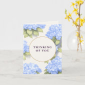 Carte Blue Hydrangea Floral - Thinking Of You  (Fleur jaune)