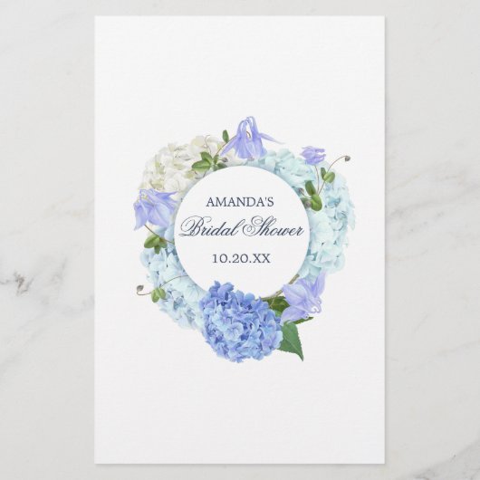 Carte Blue Hydrangea Greenery (Dos)