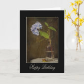 Carte blue hydrangea in vintage bottle (Fleur jaune)