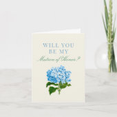 Carte Blue Hydrangea Serez-vous mon maître d'honneur (Devant)
