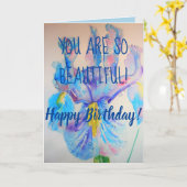 Carte Blue Iris Art floral So Beautiday Card (Fleur jaune)