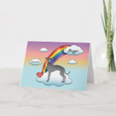 Carte Blue Italian Greyhound Cute Dog Rainbow Memorial (Devant)