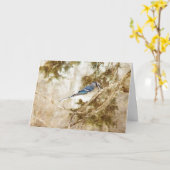 Carte Blue Jay, Anniversaire (Fleur jaune)