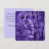 Carte Blue Jay Bird Rose Art Abstrait Personnalisé (Devant / Derrière)