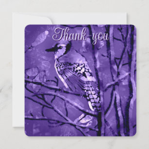 Carte Blue Jay Bird Rose Art Abstrait Personnalisé