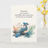 Carte Blue Jay Sympathy Merci de la famille (Fleur jaune)