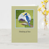 Carte Blue Jay "Thinking of You" Art Card  (Fleur jaune)