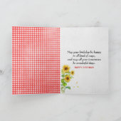 Carte Blue Jeans et Tournesol pour Anniversaire (Intérieur)