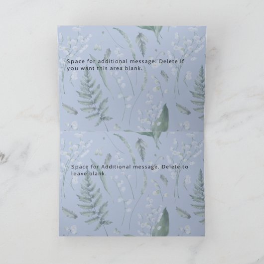 Carte Blue Lily of the Valley Custom Happy Birthday Card (Intérieur)