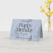 Carte Blue Lily of the Valley Custom Happy Birthday Card (Fleur jaune)