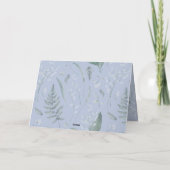 Carte Blue Lily of the Valley Custom Happy Birthday Card (Dos)