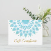 Carte Blue Lotus Mandala Salon et certificat cadeau Spa (Debout devant)