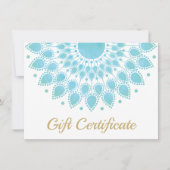 Carte Blue Lotus Mandala Salon et certificat cadeau Spa (Devant)