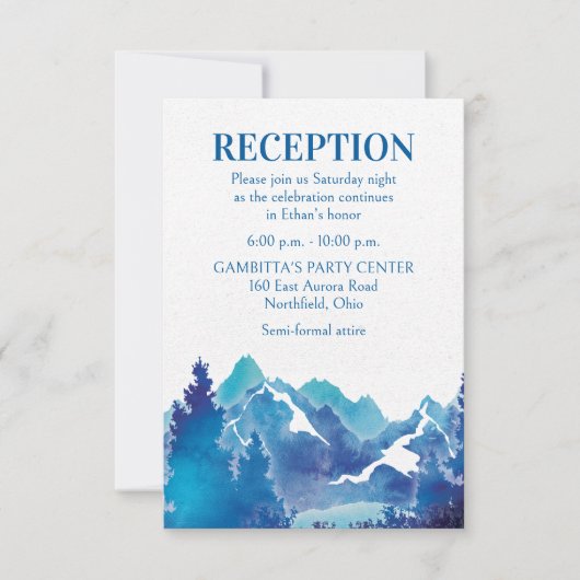 Carte Blue Majestic Mountain Mitzvah Party (Devant)