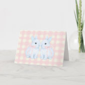 Carte Blue Marshmallow Bunny Rabbits Easter (Devant)