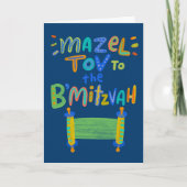 Carte Blue Mazel Tov B'Mitzvah  (Devant)