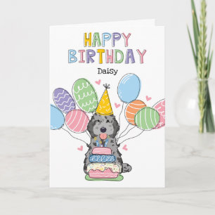 Carte Blue Merle Cockapoo Cavapoo Chien Joyeux anniversa