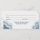 Carte Blue Parties scintillant Agate Geode Business Cade (Dos)